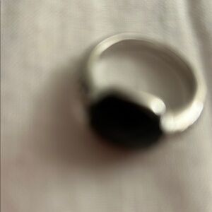 Banana Republic Silver Ring with Black Stone
